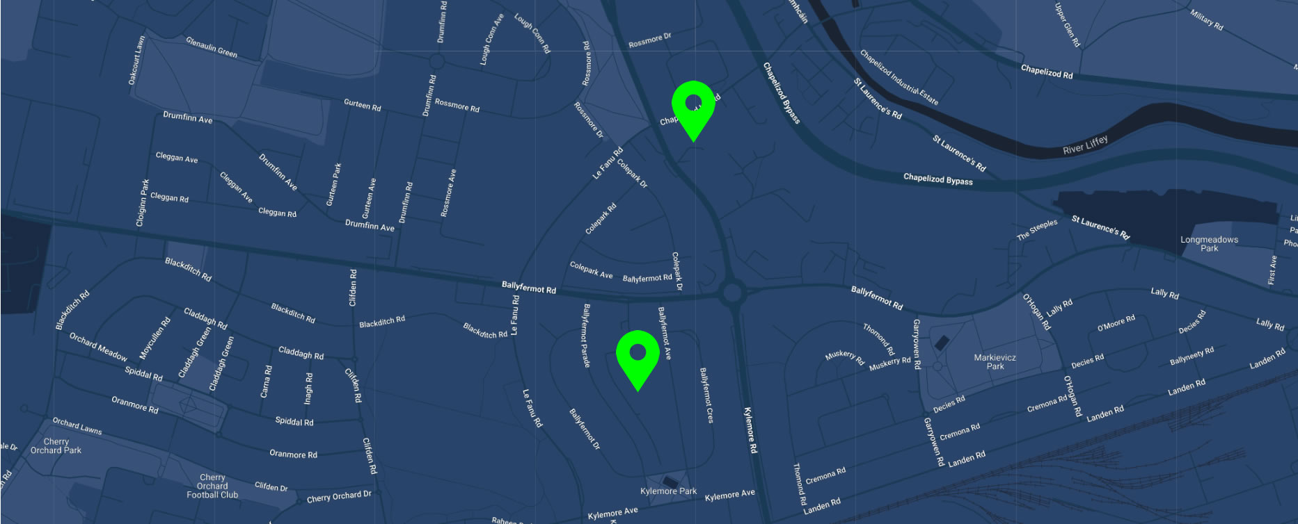 The college is located on Ballyermot Road near Tescos and Kylemore Road near Chapelizod Hill
